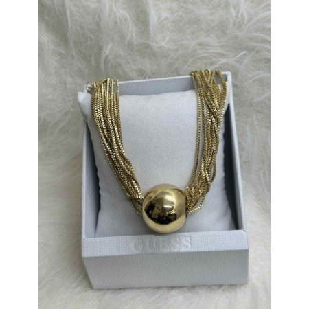 Złoty Naszyjnik AdoreDanew – Wielorzędowy Splot z Kulą Glamour // 5382