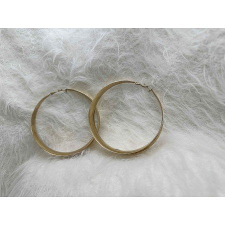 Szerokie Złote Kolczyki Koła – Markowy Styl Statement // 5394