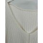 Włoski Top Prążkowany V-neck – Wiskoza & Nylon – Ecru – Rozmiar Uniwersalny // 5413