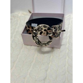 Elegancki Pasek Damski w Panterkę ze Złotą Klamrą Premium // 5440