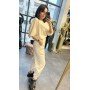 Włoski Komplet Dresowy Premium – Bluza Nietoperz i Spodnie Jogger – Wiskoza Soft Touch, Beż // 5458