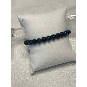 Bransoletka z Jasnych Kryształów – Marmurkowy Wzór i Mroźny Błękit na Gumce // 5464