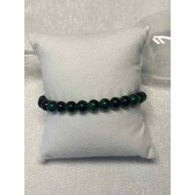 Elegancka Bransoletka Ciemnozielona – Efekt Kociego Oka – Na Gumce // 5467