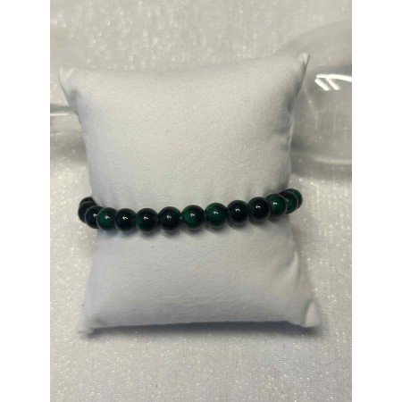 Elegancka Bransoletka Ciemnozielona – Efekt Kociego Oka – Na Gumce // 5467