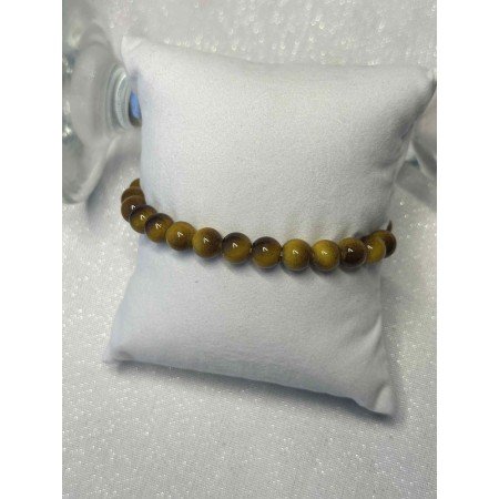 Elegancka Bransoletka Miodowa – Efekt Kociego Oka – Na Gumce // 5468