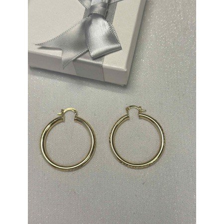 Pozłacane kolczyki koła z ozdobnym szlifem // 5474