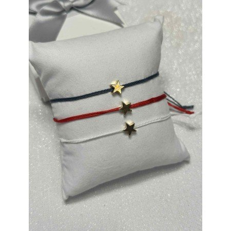 Bransoletka sznurkowa Złota Gwiazdka – regulowana (3 kolory) // 5475