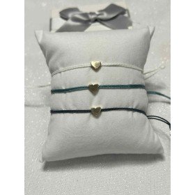 Bransoletka sznurkowa Złote serce – regulowana (3 kolory)  // 5473