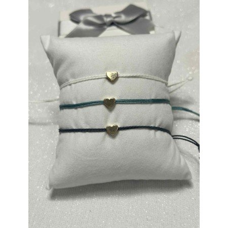 Bransoletka sznurkowa Złote serce – regulowana (3 kolory)  // 5473