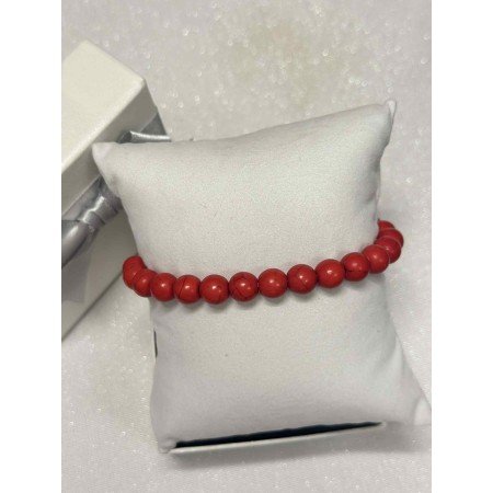 Stylowa bransoletka Red Crystal – koraliki z kryształu syntetycznego // 5491