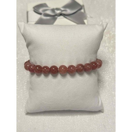 Bransoletka z różowych kryształowych koralików – na elastycznej gumce // 5487