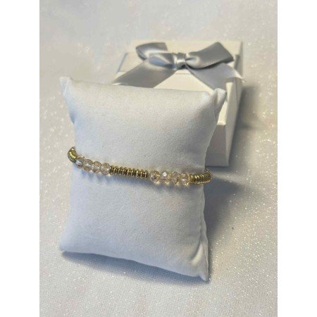 Bransoletka z Szampańskich Kryształów ze Złotymi Akcentami // 5500