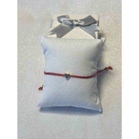 Czerwona Bransoletka Sznurkowa ze Złotym Sercem – Symbol Miłości // 5502