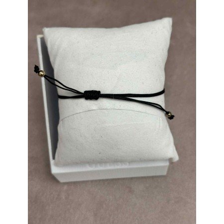 Czarna bransoletka z symbolem nieskończoności – Złote detale // 5512