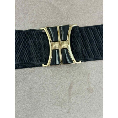 Elastyczny Pasek Damski z Biżuteryjną Klamrą w Złote Kropki // 5523