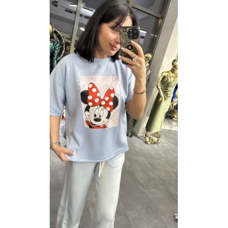 Włoska Bluzka Oversize z Motywem Myszki Minnie – Made in Italy – 4 Kolory // 5545