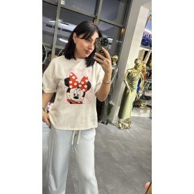 Włoska Bluzka Oversize z Motywem Myszki Minnie – Made in Italy – 4 Kolory // 5546