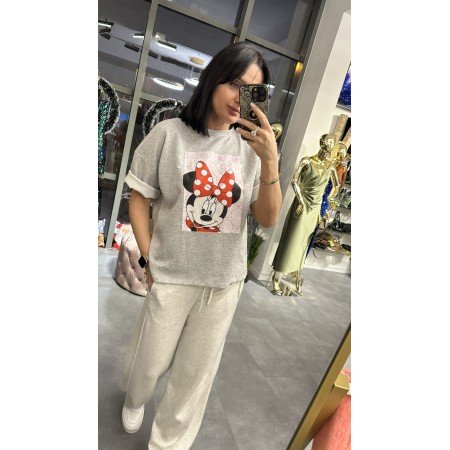 Włoska Bluzka Oversize z Motywem Myszki Minnie – Made in Italy – 4 Kolory // 5548