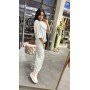 Włoska Bluzka Oversize z Haftem i Sportowymi Lampasami – Made in Italy – błękitna // 5551