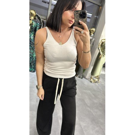 Klasyczny Biały Top na Szerokich Ramiączkach – Wiskozowy Basic Premium // 5566