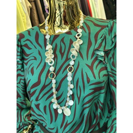 Długi Naszyjnik Boho z Muszelkami i Masą Perłową – Summer Vibes // 5579