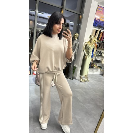 Włoski Komplet Dresowy „Milano Comfort” – Styl i Wygoda Premium - Beż // 5596