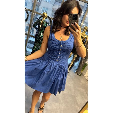 Designerska sukienka PINKO – Rozkloszowana mini z marszczeniami – Made in Italy // 5609