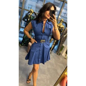 Bawełniana sukienka szmizjerka PINKO z paskiem Love Birds – Made in Italy // 5610