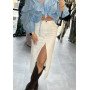 Luksusowa Spódnica Maxi PINKO – Denimowa Elegancja w Odcieniu Ivory // 5627