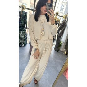 Włoski Szyk i Komfort – Komplet Premium, kremowy // 5654