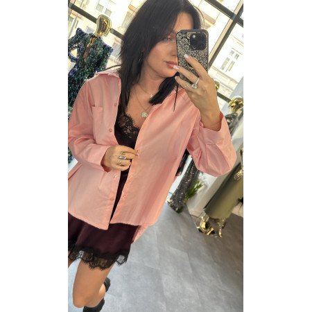 Oversizowa Koszula Premium – Bawełniany Klasyk, Pudrowy Pastelowy Róż // 5667
