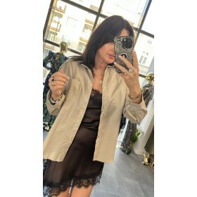 Oversizowa Koszula Premium – Bawełniany Klasyk, Elegancki Piaskowy Beż // 5670