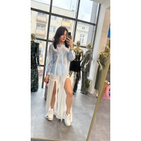 Ekskluzywne Białe Spodnie z Rozcięciami – BABYLON (Made in Italy) // 1688*