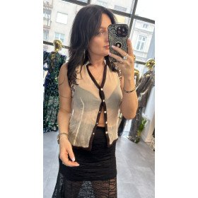 Jedwabna Bluzka Premium AdoreDanew – Kwintesencja Luksusu, beż // 5674