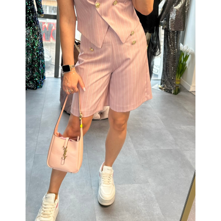 Eleganckie Szorty Garniturowe w Prążek – Marka Artigli // 5679