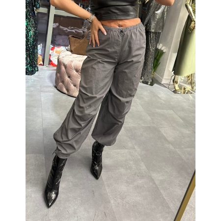 Bawełniane Spodnie Cargo z Regulacją – Graphite Luxury // 5683