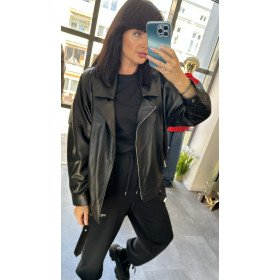 Skórzana kurtka biker damska AdoreDanew – czarna, beżowa, cappuccino