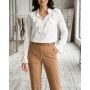 Elegancka Koszula z Falbaną i Stójką – Klasyczna Biel – Model Premium Ruffle // 5702