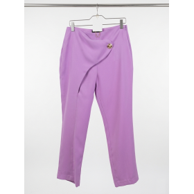 Liliowe Spodnie Premium z Asymetryczną Zakładką – Monique Garconne – Made in Italy // 5703