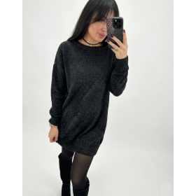 Lureksowy Sweter Oversize Premium – AdoreDanew, czarny // 5704