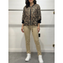 Elegancki Komplet Wiskozowy we Wzór Panterki – Bomberka i Spódnica Maxi // 5706