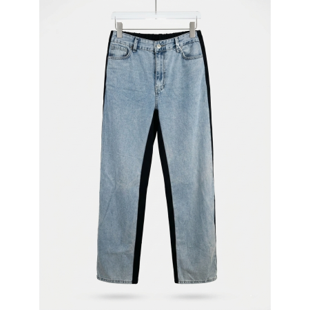 Jeansy Two-Tone z Lampasami – Prosta Nogawka – 100% Bawełna // 5712