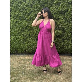 Letnia sukienka midi z odkrytymi plecami