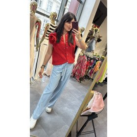 Czerwona kamizelka z odpinanym kwiatem od Motel // 1231