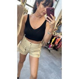 czarny top na ramiączka od Kontatto // 1806