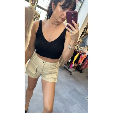 czarny top na ramiączka od Kontatto // 1806