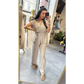 lniany komplet, kamizelka i spodnie // 3951