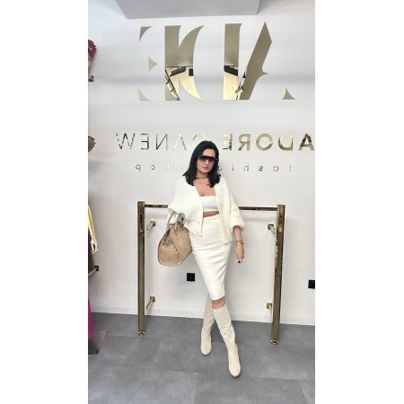 Kremowa spódnica z wiskozy // 3315