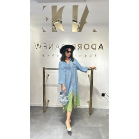 sukienka z zielonym, lyocell // 4736