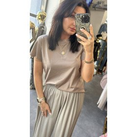 T-shirt Premium PiaB – Esencja Komfortu i Stylu, Ciepły Beż // 5727